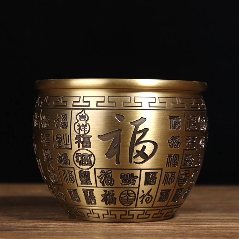 铜人艺巷全铜黄铜百福缸铜缸家居办公室装饰缸式摆件福字缸质量怎么样