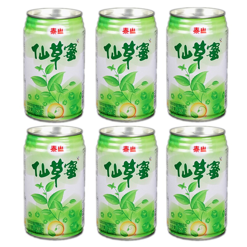 全国免运 台湾风味 泰山 仙草蜜饮料330g*6罐装 草本植物颗粒凉茶天然
