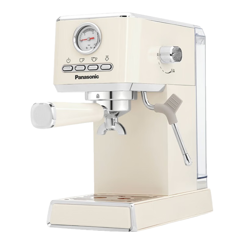 松下 NC-EM521 咖啡机 意式半自动 蒸汽打奶泡 一体机 米白色 咖啡大礼盒 992.8元