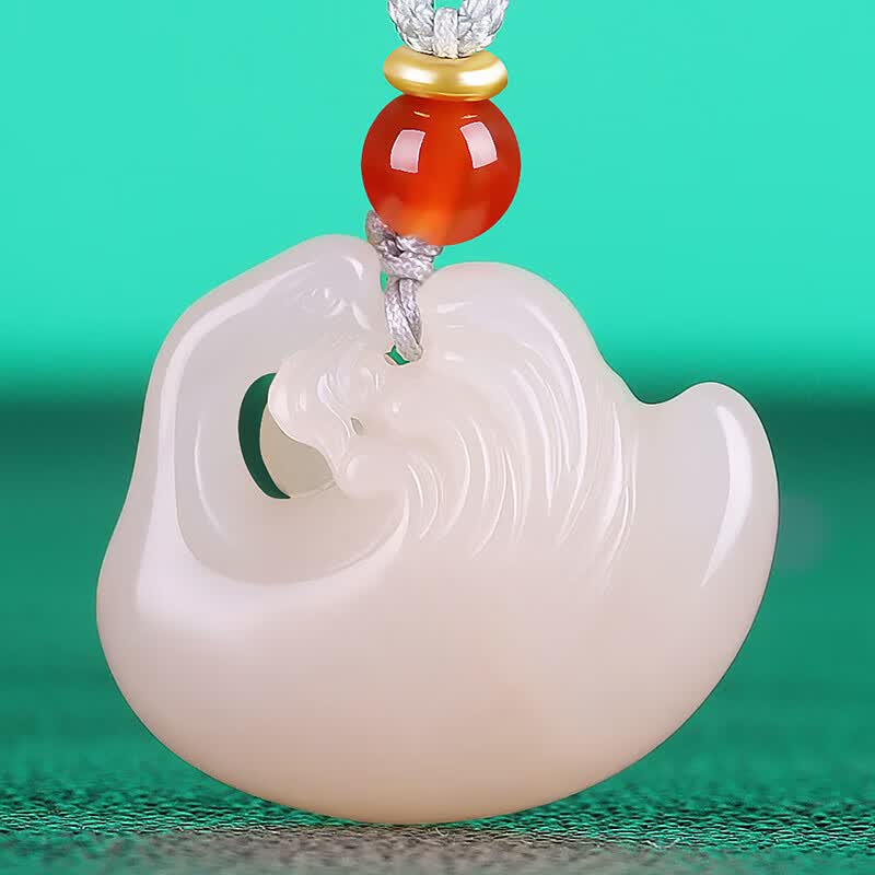 eck天然和田玉藕粉天鹅如意吊坠男女款玉佩玉石玉坠守护平安挂坠