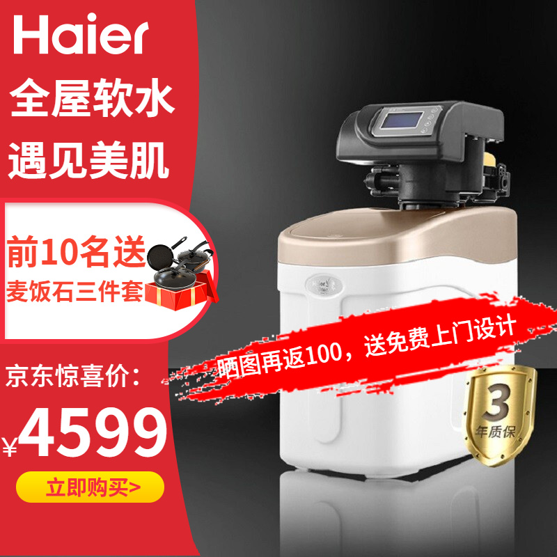 【劲爆上市】海尔（Haier）中央软水机 家用全屋净水器全自动除垢软化水质净水器1.2T大户型经济型 HSW-WS6(B)软水机