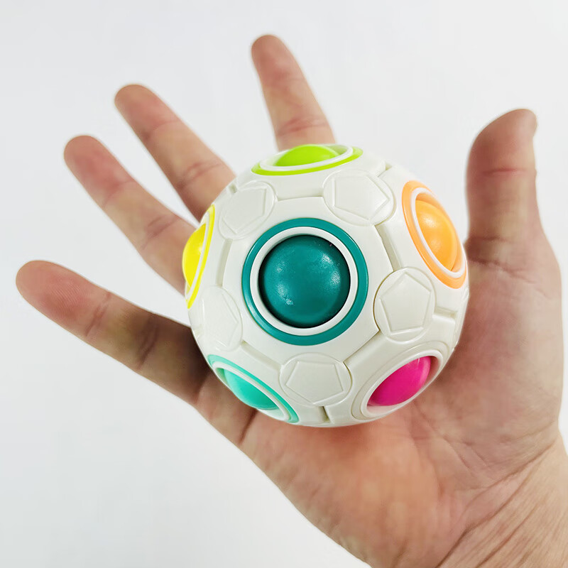 jia)魔法彩虹球儿童解压减压专注力玩具手指魔力异形球形足球创意魔方