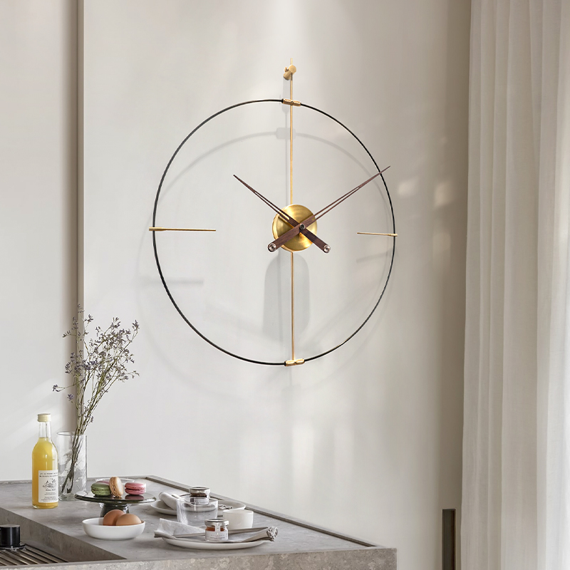 snnei西班牙极简风挂钟家用钟饰 轻奢客厅钟表 创意玄关挂墙时钟