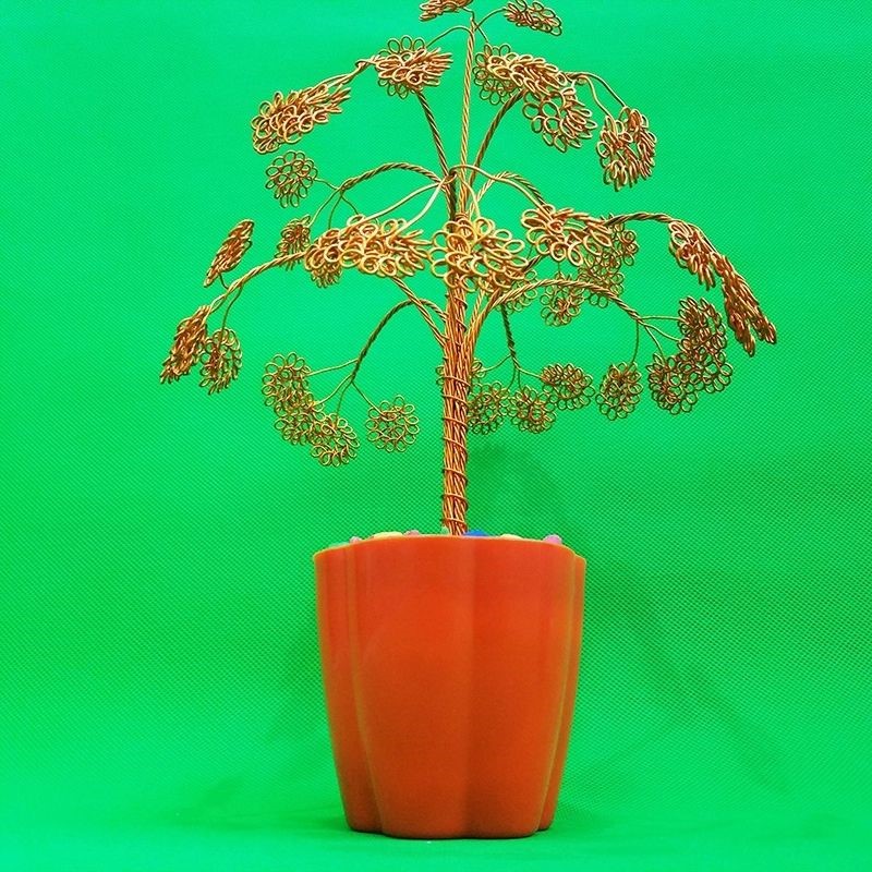 云漫卿铜丝工艺品 仿铜丝编织工艺品装饰品工艺品摇钱树发财树景观树