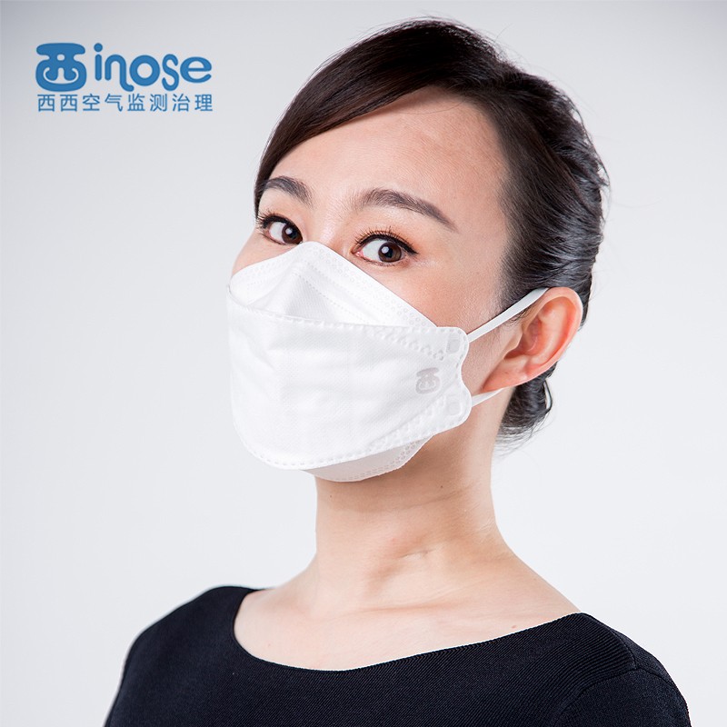 西西空气inose抗病毒灭菌n95口罩独立包装佩戴舒适可调耳带亲肤4层