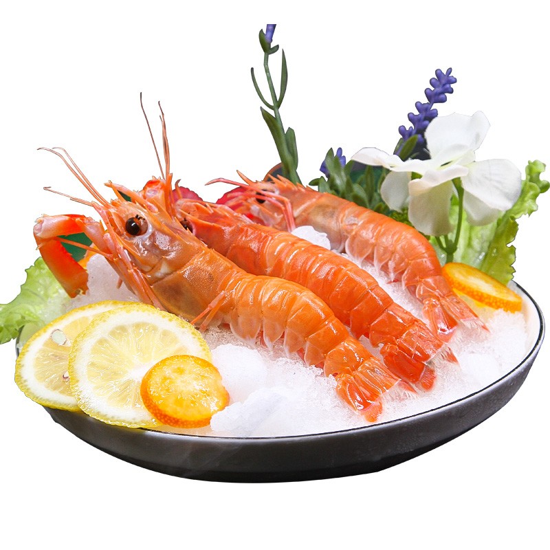三蟹岛加拿大牡丹虾 刺身 大号 北极甜虾 斑点虾 大虾 海鲜水产深海