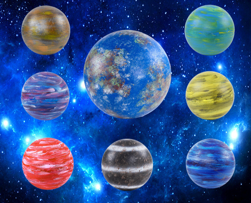 嘉宴新款星空主题系列蓝色新款手绘行星泡沫星球婚庆商场橱窗吊顶装饰