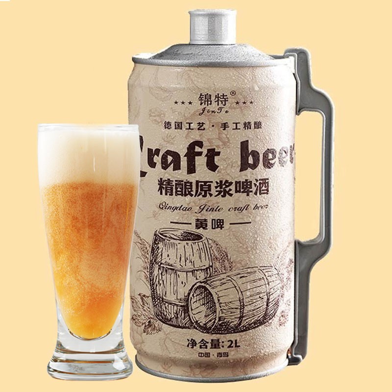锦特青岛特产啤酒 精酿原浆啤酒全麦酿造熟啤拉格黄白啤扎啤2L桶装 12°P大麦黄啤2L*1桶（4斤）怎么看?