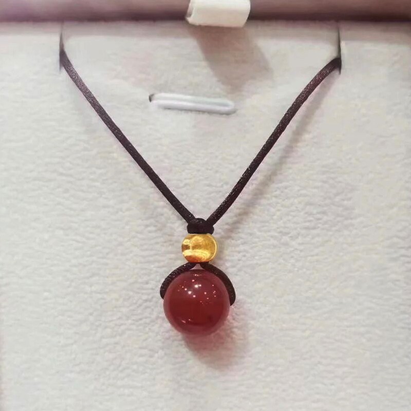 金999转运珠吊坠相思豆路路通手工编织红豆颈链首饰本命年生日礼物送