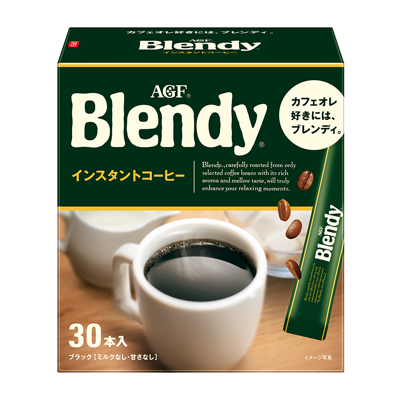 AGF Blendy/布兰迪速溶黑咖啡粉 原味棒装30支日本原装进口