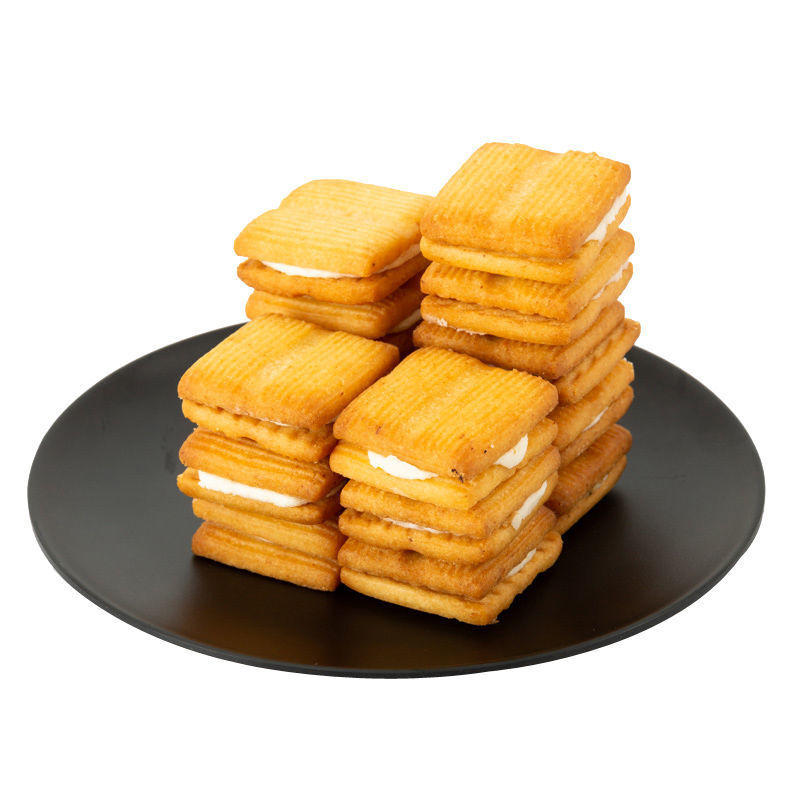 【京选】香酥夹心柠檬牛奶味曲奇小饼干休闲小零食礼包代餐饼整箱各种