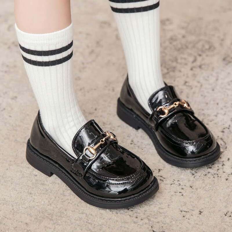 鞋春秋中小童宝宝套脚单鞋学院风jk鞋时尚演出礼服鞋3-10岁女孩鞋子