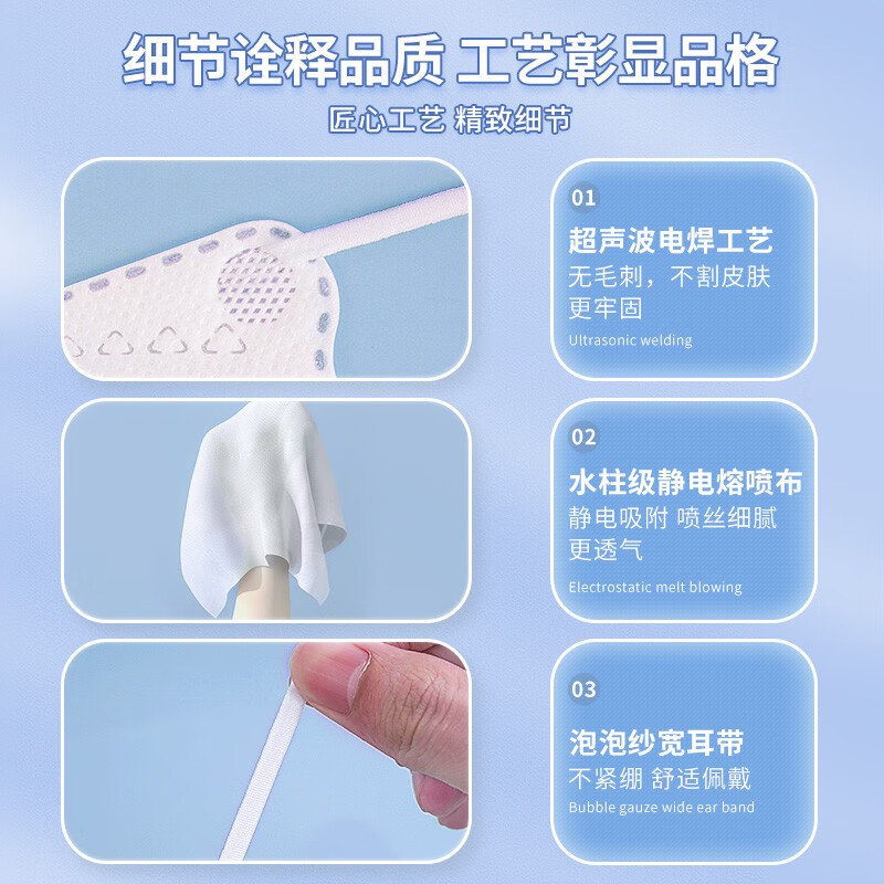 万宝绿 n95成人口罩冬季防飞沫3d立体加大男女防尘独立包装柳叶型白黑色 KN95级【M码-白色40只】独立装