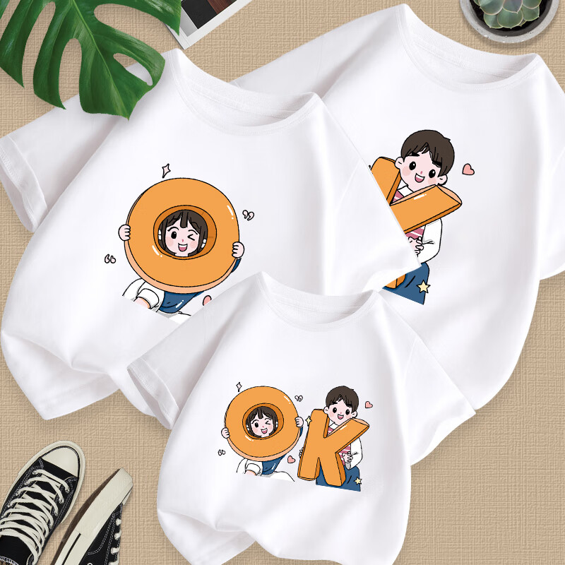 短袖/白色-1ok一家人 宝宝90cm