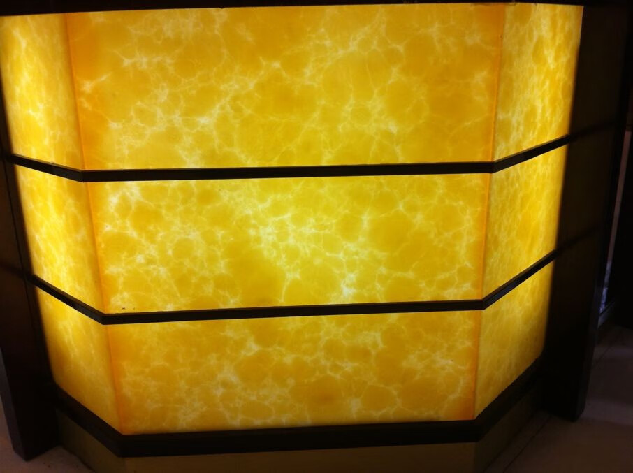 经典黄色透光石 吊顶云石板 背景墙 灯箱可切割云石灯光片透光板定制