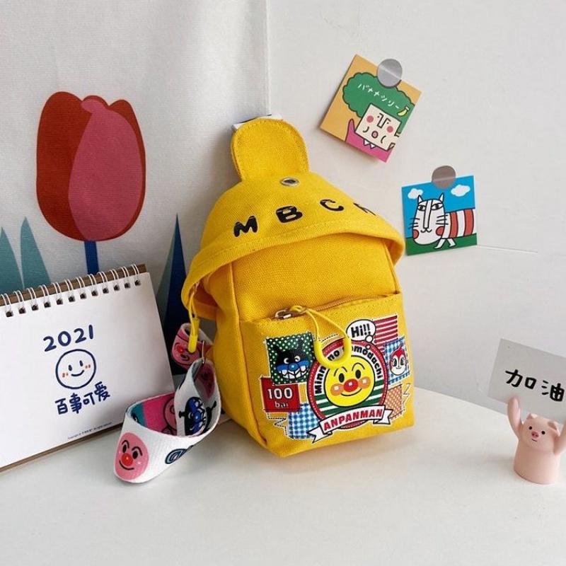 【优优精选】韩版男女童可爱卡通帆布包包儿童胸包百搭户外小包背包斜跨包 黄色勋章 儿童包包(410)