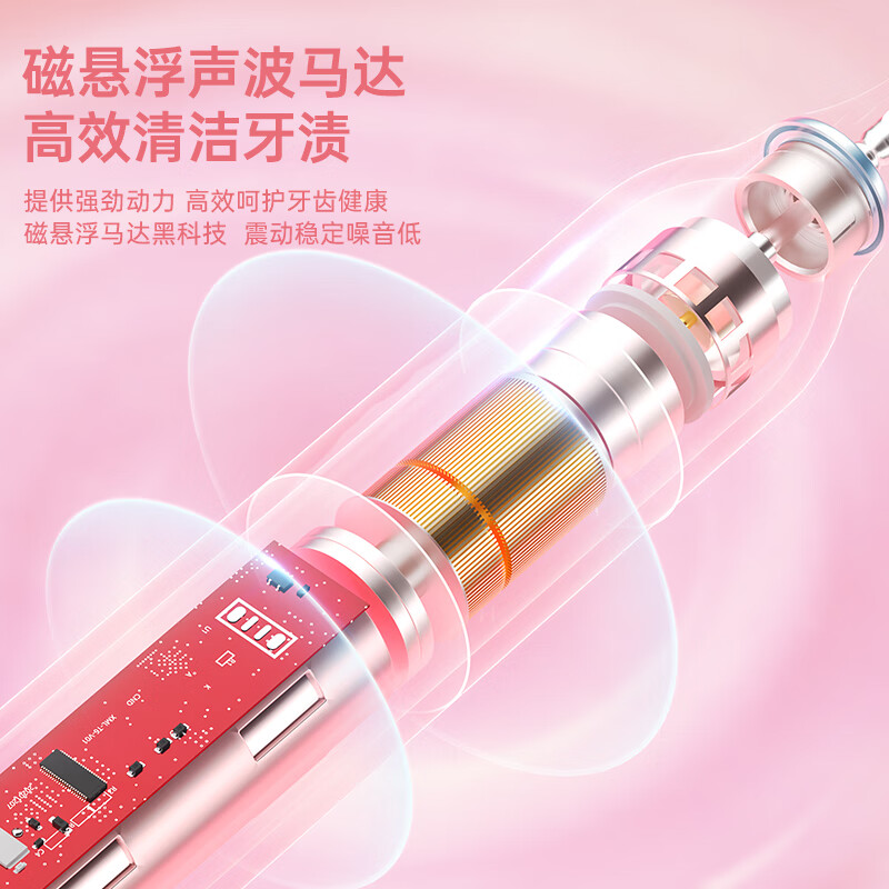 西马龙（ximalong）电动牙刷成人款软毛刷头敏感专用智能声波情侣款生日礼物送男女朋友 1支睿智黑-8刷头9种清洁模式