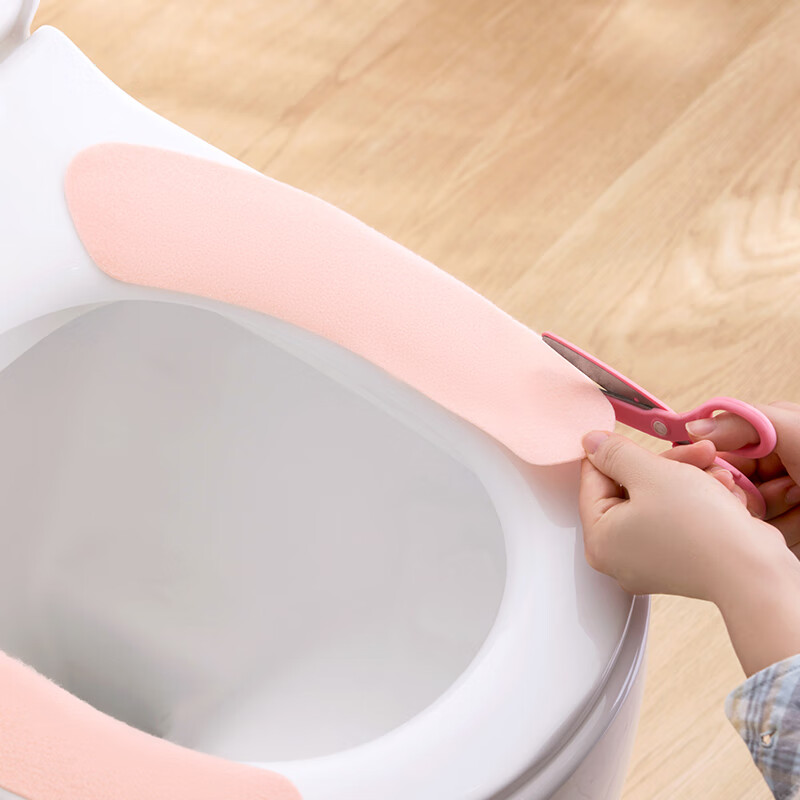 茶花马桶垫加厚四季通用吸附式可水洗马桶贴可爱家用厕所坐便器圈垫 【蓝色+粉色】20片