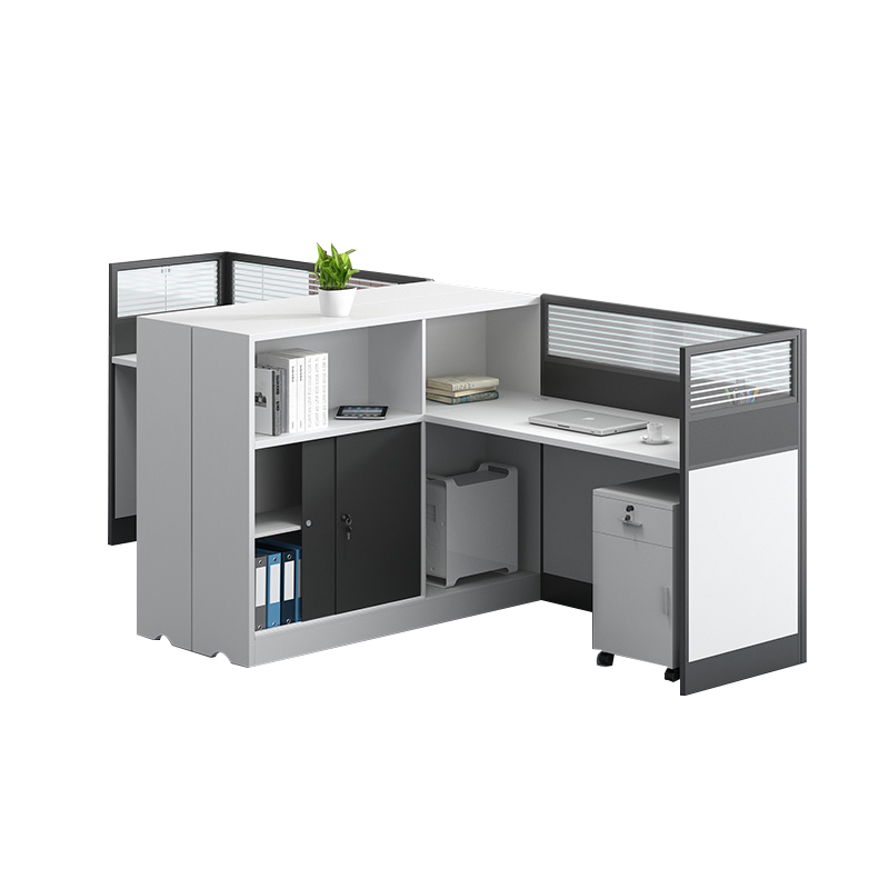 欧宝美职员办公桌组合屏风办公桌简约现代电脑桌员工桌员工位隔断卡座T字形双人位