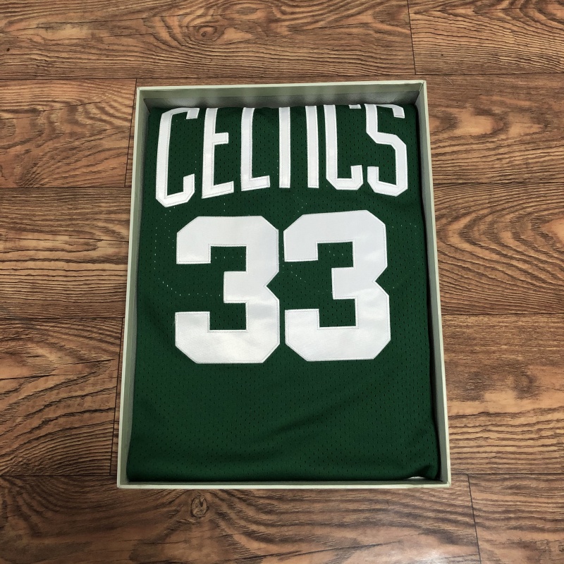 京识热压版 凯尔特人队33号大鸟伯德球衣复古篮球服球定制 特人33号