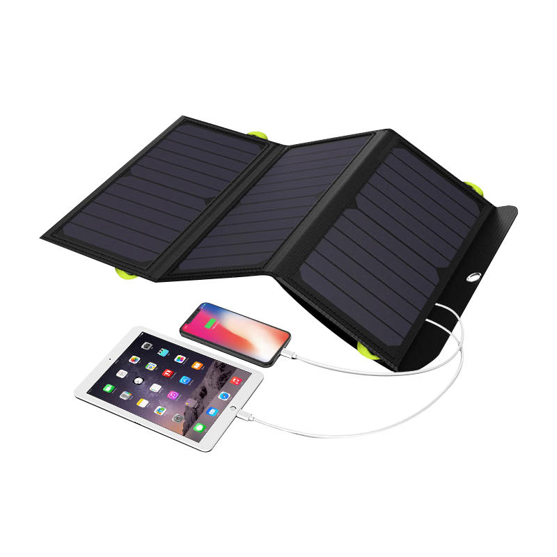 AP 奧鵬太陽能充電寶1萬毫安充電板器PD18W快充大容量超薄折疊便攜發(fā)電板戶外露營出游應急移動電源 21W大功率10000毫安時+18W PD快充