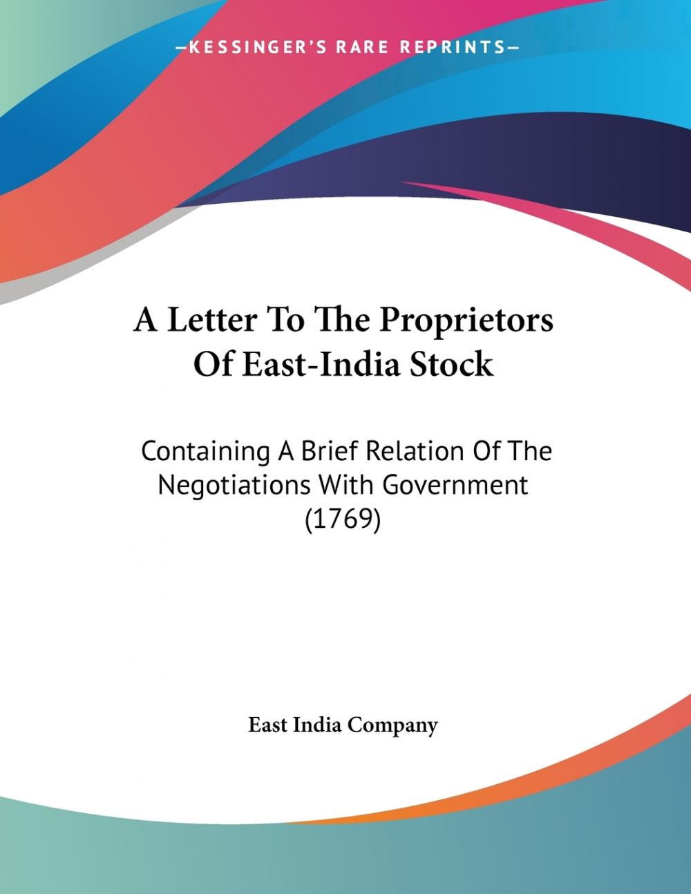 【预售 按需印刷】a letter to the proprietors of east-india stock