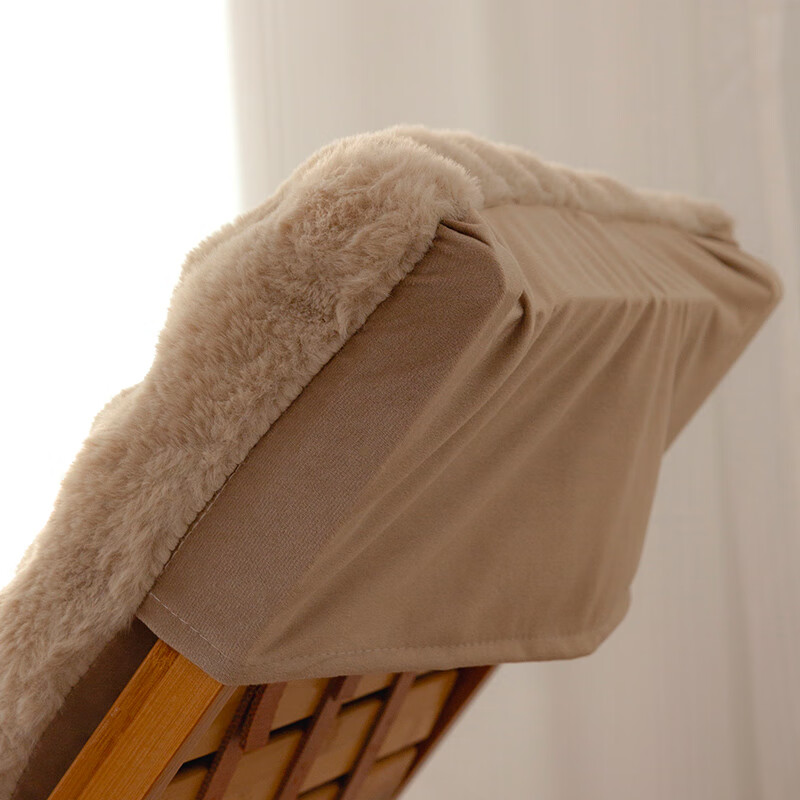 南柯一梦兔兔绒躺椅垫子通用坐垫摇椅沙滩椅长椅靠背一体冬季加厚毛毛座垫 兔兔绒-浅咖 50*150cm【特大号厚10cm左右】