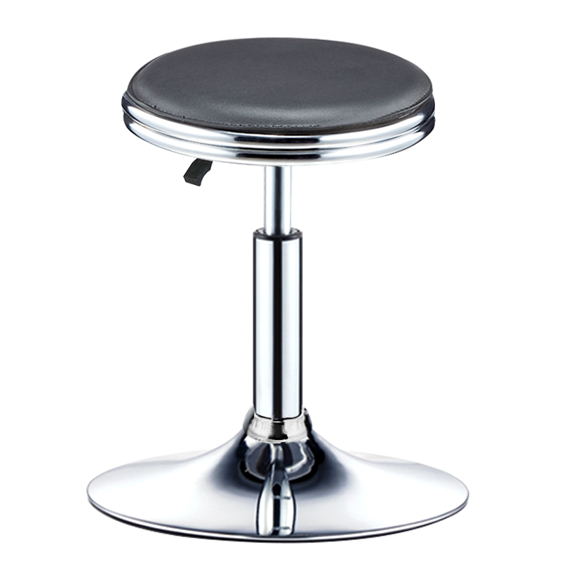 L&S星恺 吧台椅 可升降椅子凳子餐椅靠背转椅旋转美容美发吧台凳实验室收银台椅子滑轮椅 HK1062 黑色圆盘款 HK1062