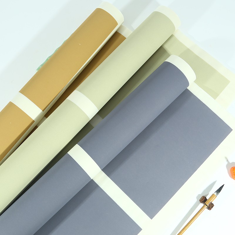 希古斋 蜡染笺宣纸书法作品纸国展比赛投稿四尺宣纸六联方格半生半熟小写意毛笔小楷行草篆隶书创作专用 仿古色（5张/包） 四尺整张：69*138厘米