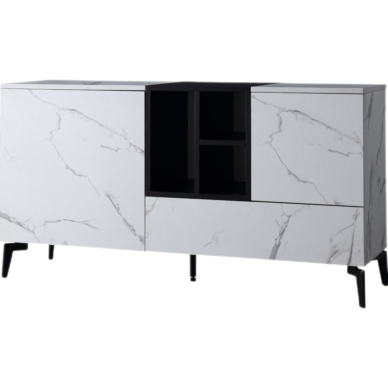 凯帝格 意式极简备餐柜餐边柜简约现代厨房餐厅家用实木茶水柜置物柜 餐边柜 (140长*40宽*78.5高)cm