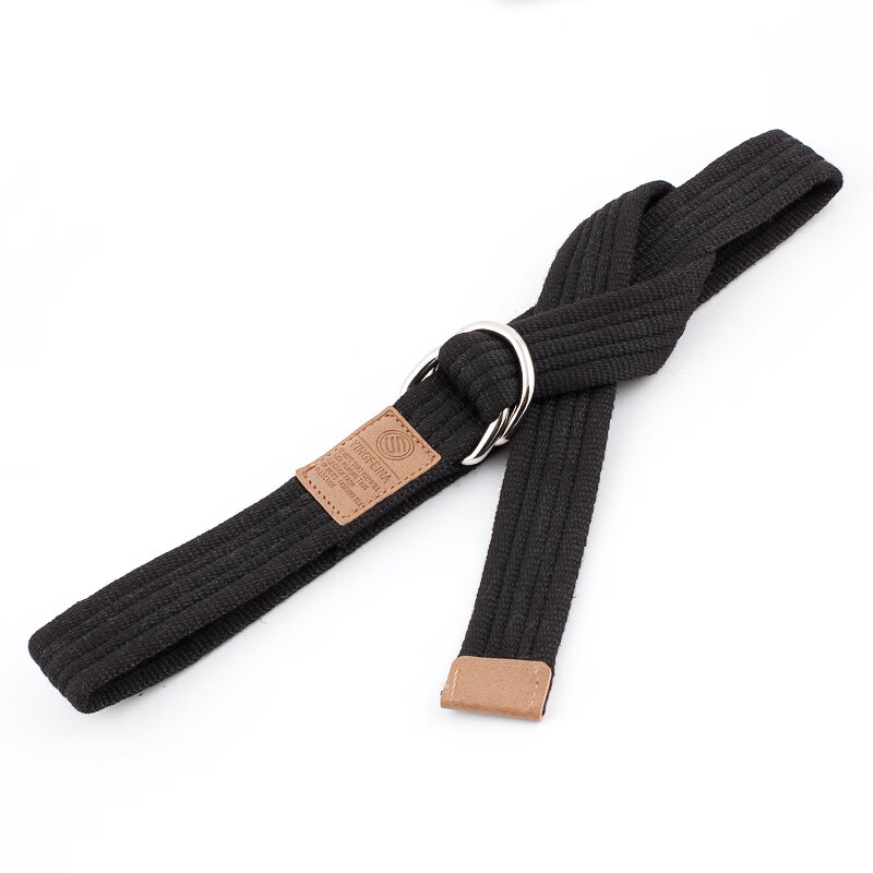 斌彩(bincai)帆布腰带男士皮带双环扣无孔女裤腰带潮韩版工装青年学生