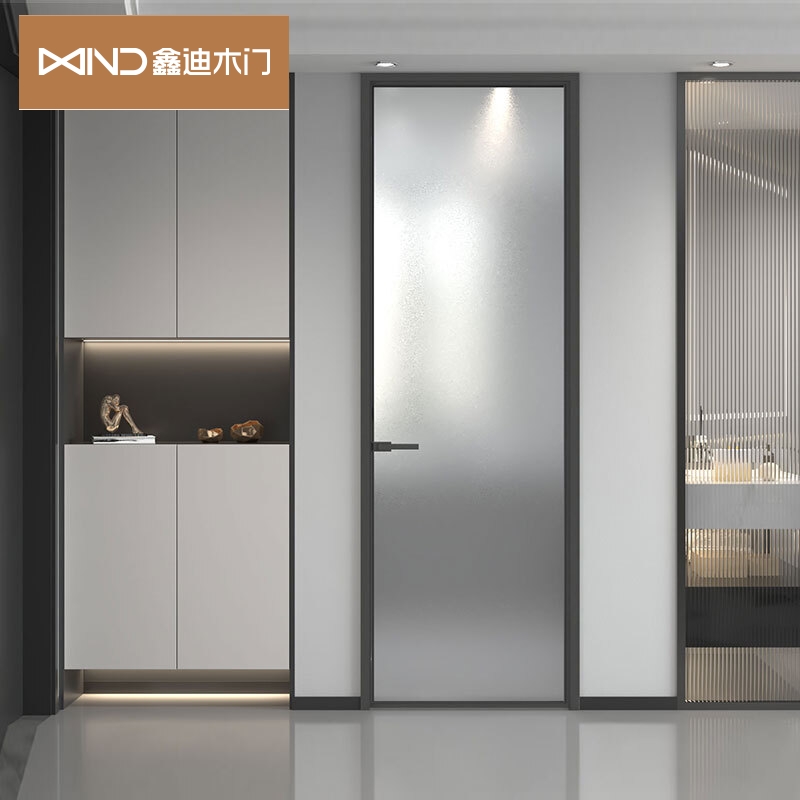 鑫迪钛镁合金门定制平开门卫生间门玻璃门防水防潮极窄门优品系列 单