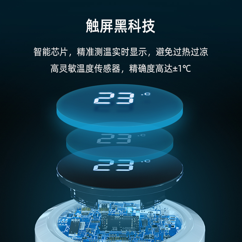 飞利浦(PHILIPS)智能保温杯 316L不锈钢泡茶杯 男女节日送礼水杯大容量车载办公杯 【智能温显】泡茶杯-白色500ml