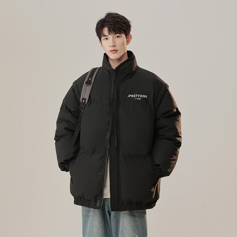 美黛遇冬天衣服男外套新款情侣秋冬季短款男士羽绒棉服立领港风保暖