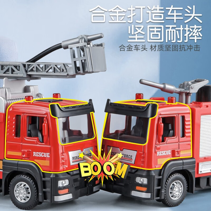 卡威（KIV）玩具车礼盒警车消防车救护车模型合金车礼盒儿童节礼物 城市救援队【自留款】