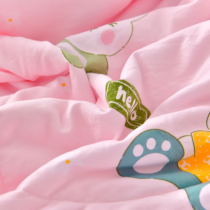 10水洗棉夏被夏凉被夏季单人宿舍空调被双人家用夏天薄款被子 萌兔宝宝 150cm*200cm