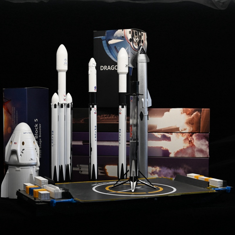 spcex猎鹰九号猎鹰重型龙飞船火箭模型block5rlk航天模型 猎鹰九号-f9