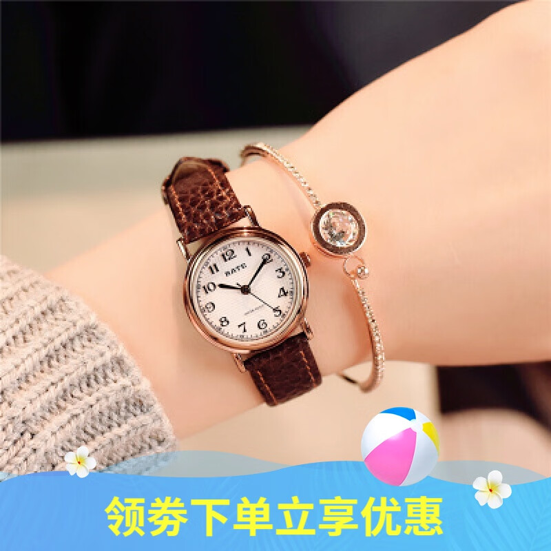 rate雷特手表女品牌女潮小表盘细带韩国复古迷你石英表瑞士工艺 小