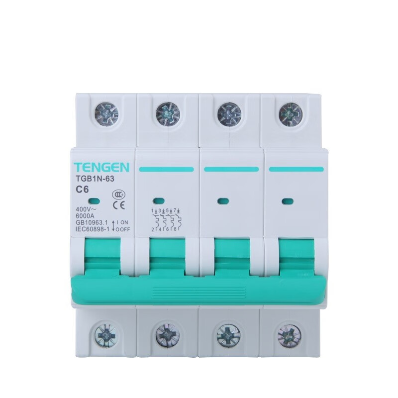 天正电气(tengen)空气开关 tgb1n-63 4p c2 小型断路器 总闸总开关