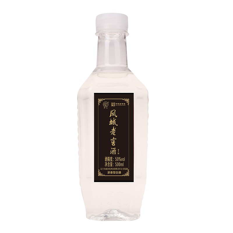 凤城老窖新黑标浓香50°白酒500ml/塑料瓶