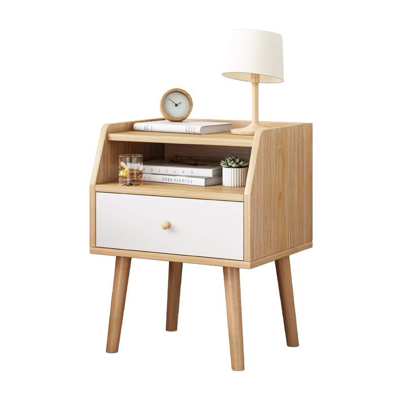 蔓斯菲尔 MSFE 床头柜简约现代带抽屉储物柜卧室小柜子小户型多功能床边置物柜