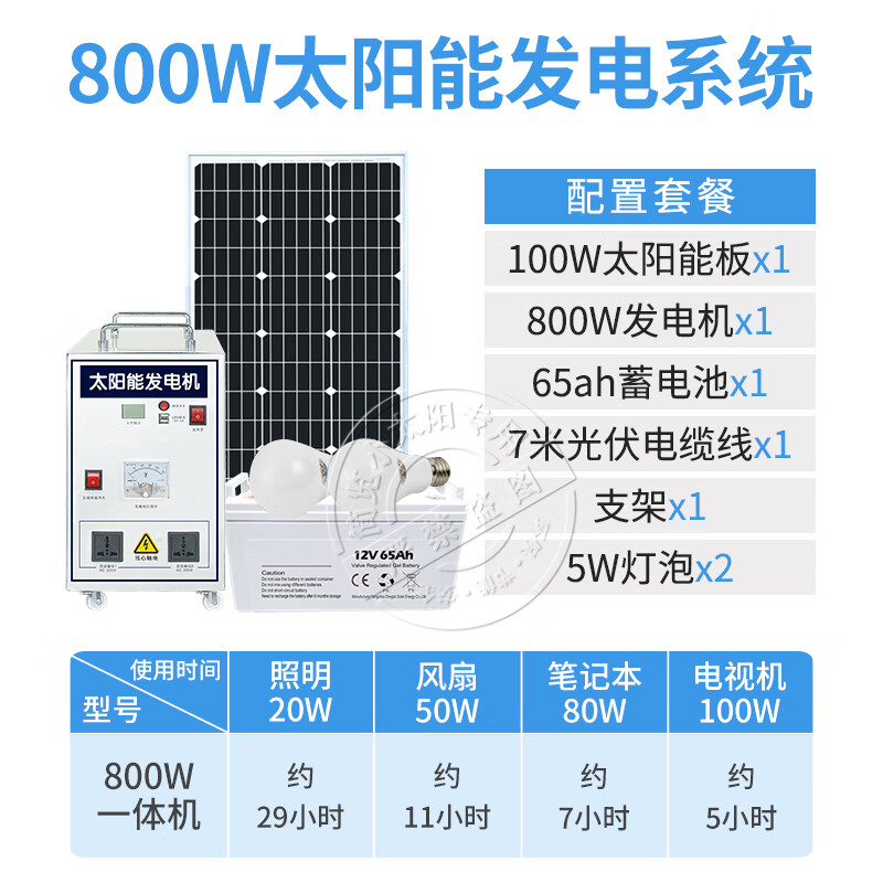 云启格太阳能取暖器 太阳能板发电系统家用220v电池板光伏板全套带
