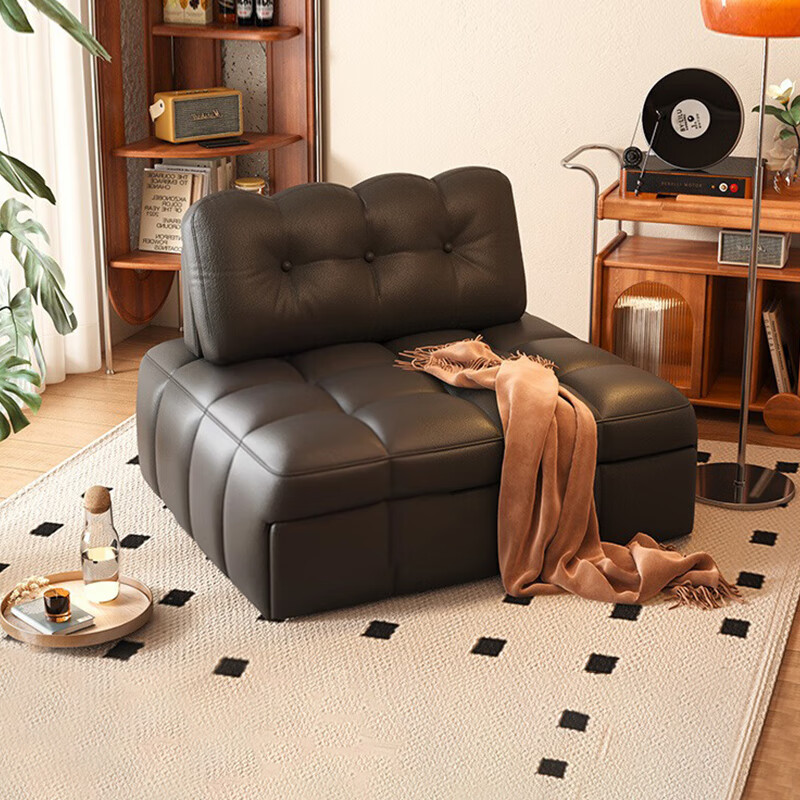 鼎禾泡芙折叠沙发床单双人两用2026新款小户型客厅休闲坐卧伸缩床 【米白色】1.2米沙发床 猫抓皮【顺丰送货上门】