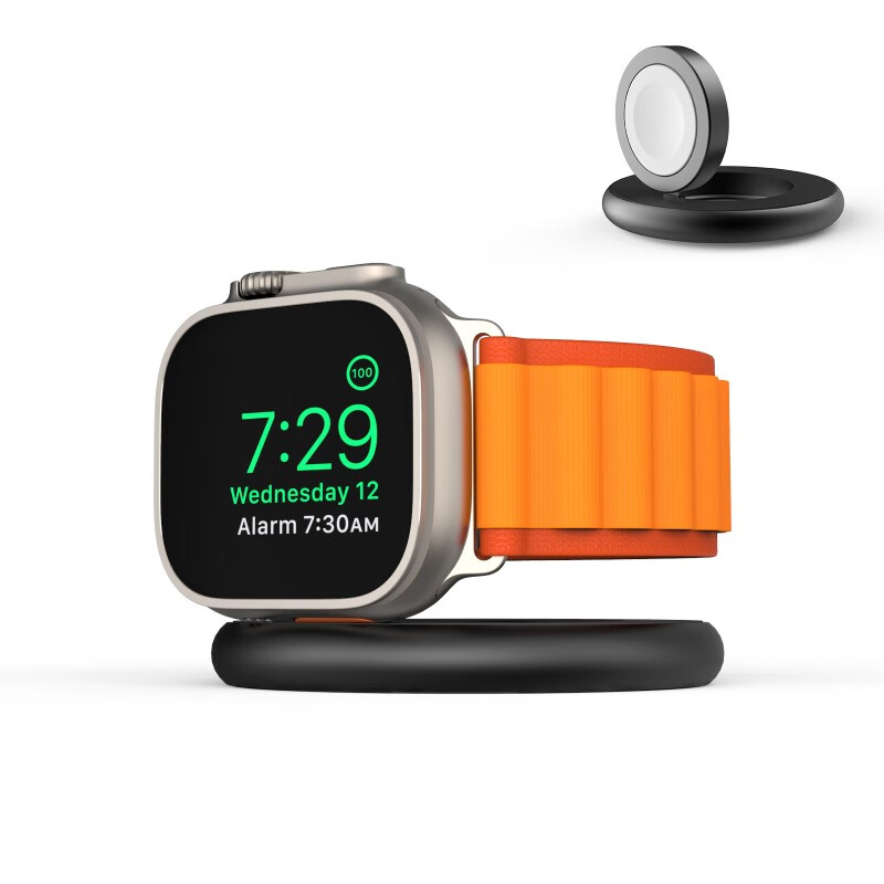 KUXIU苹果手表磁吸无线充电器X61充电支架iwatch便携折叠式充电底座适用AppleWatchS9/8/7/6/5/Ultra 黑色