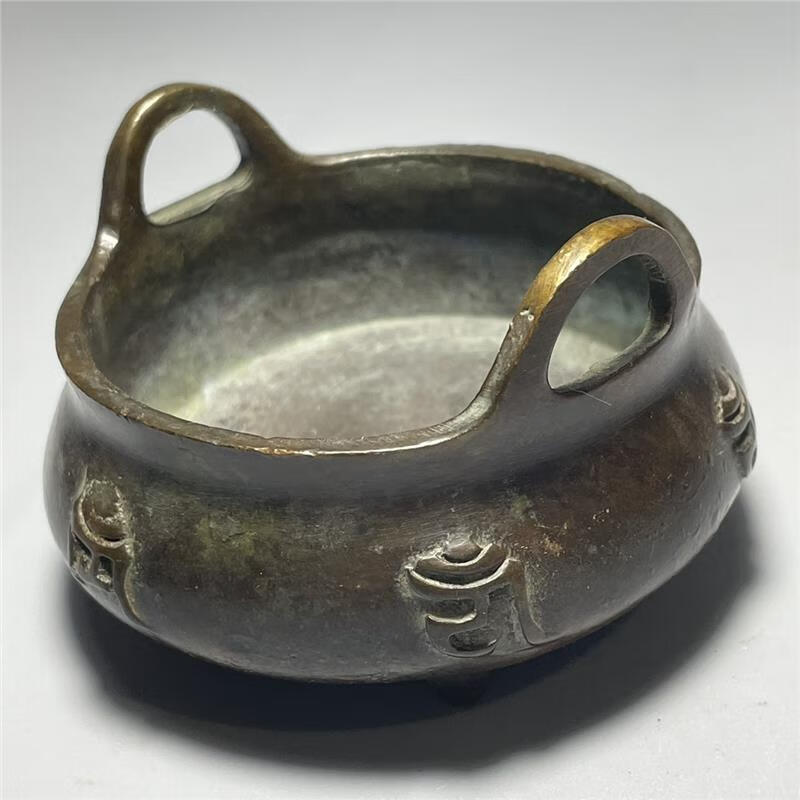 山头林村仿古宣德香炉 复古铜器仿古宣德炉六字款仿紫铜炉传世老皮壳