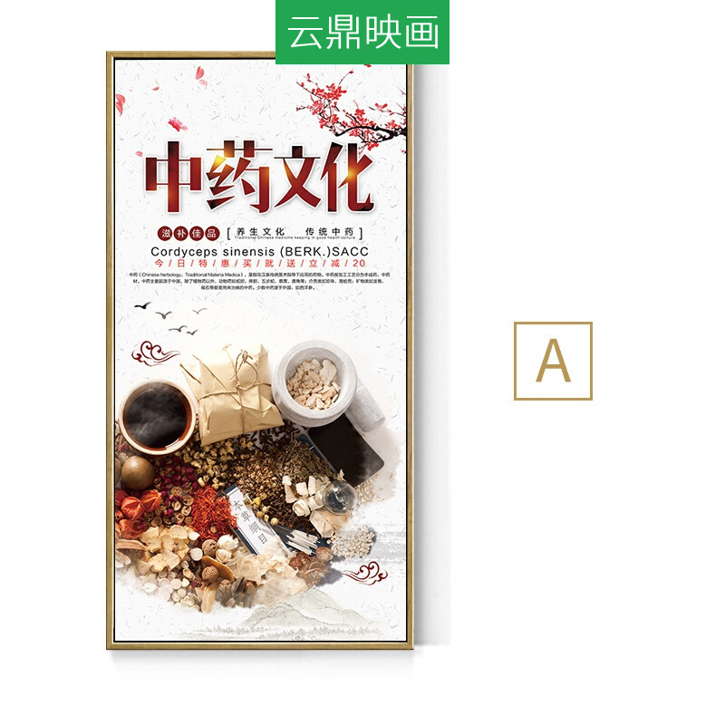 云鼎映画中药养生馆背景墙装饰画文化宣传挂画中医馆理疗壁画客厅餐厅