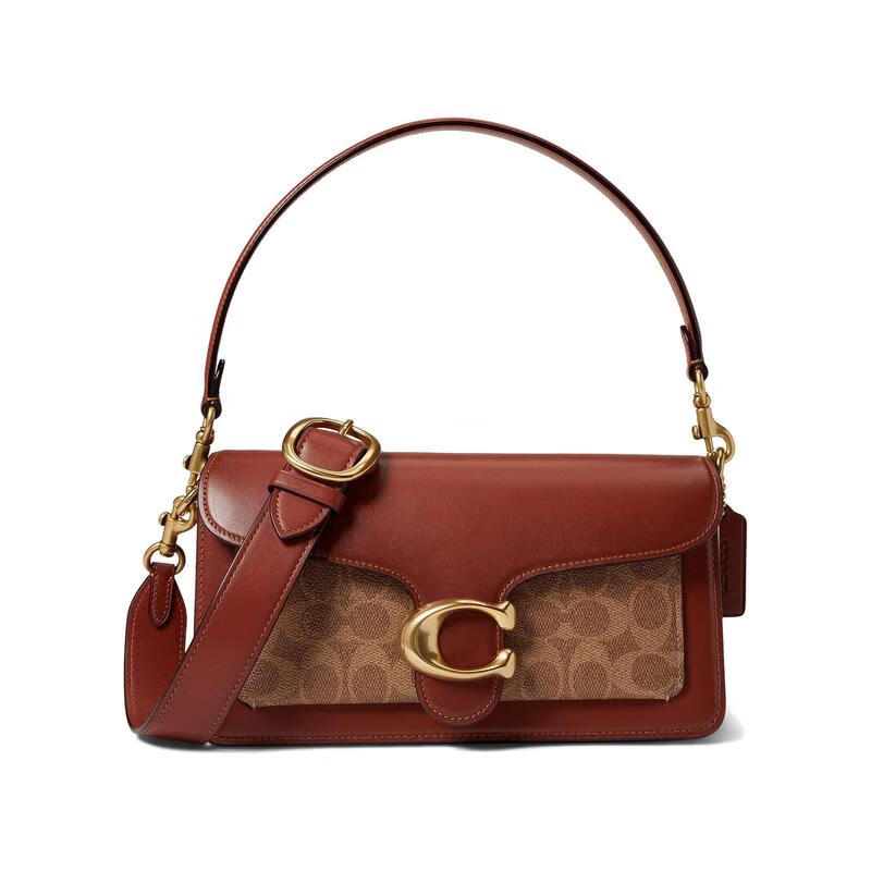 蔻驰(coach)女士经典c标提花手提包 coated canvas单肩斜挎包时尚送