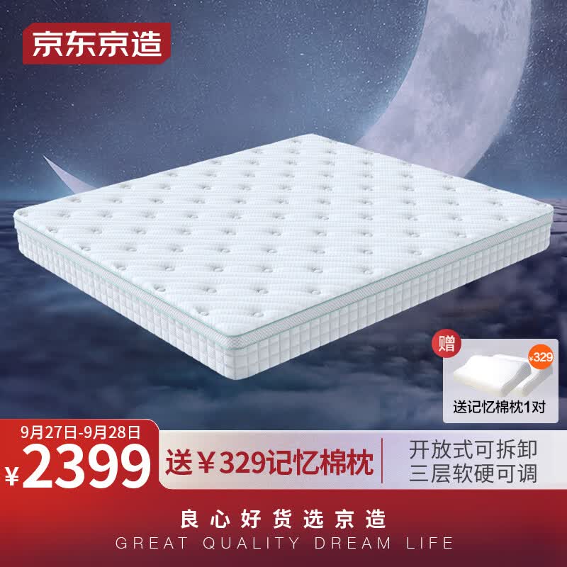京东京造软硬可调弹簧床垫1.8*2米 4D空气纤维 席梦思床垫奢配款 老罗推荐属于什么档次？