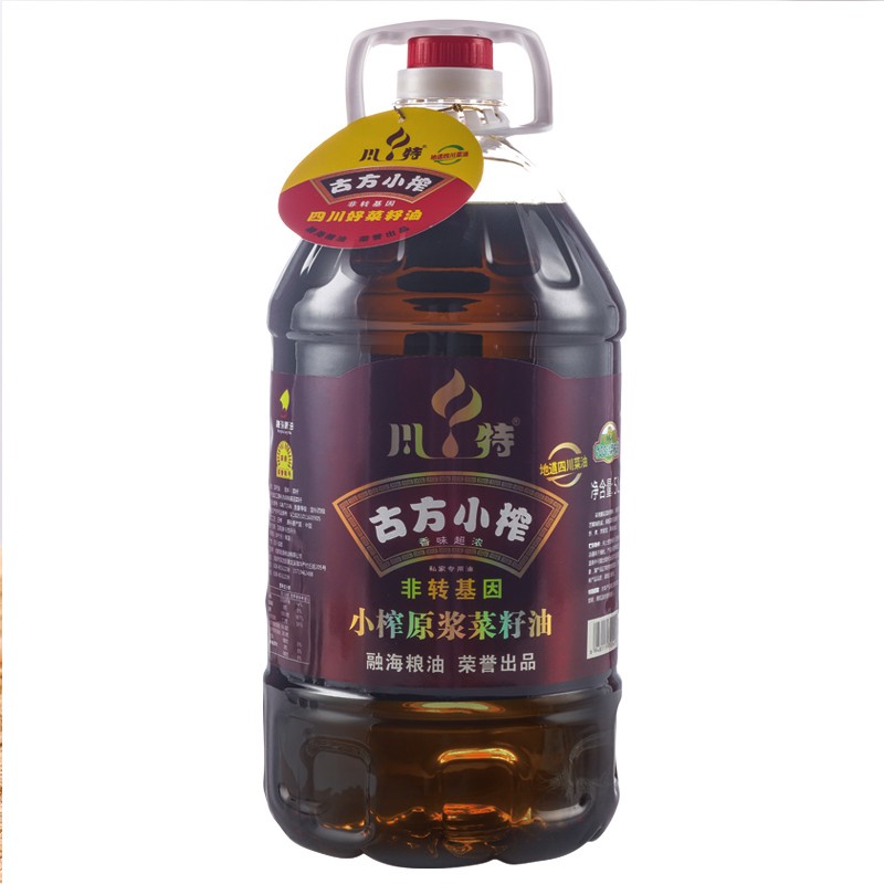 川特 四产黄龙溪本地非转基因食用油 物理压榨食用菜油 原浆菜籽油5l