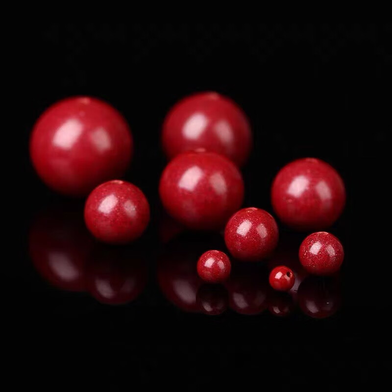 艺香天然朱砂珠紫金砂高含量单圆珠原矿男女手串diy佛珠配件手项链